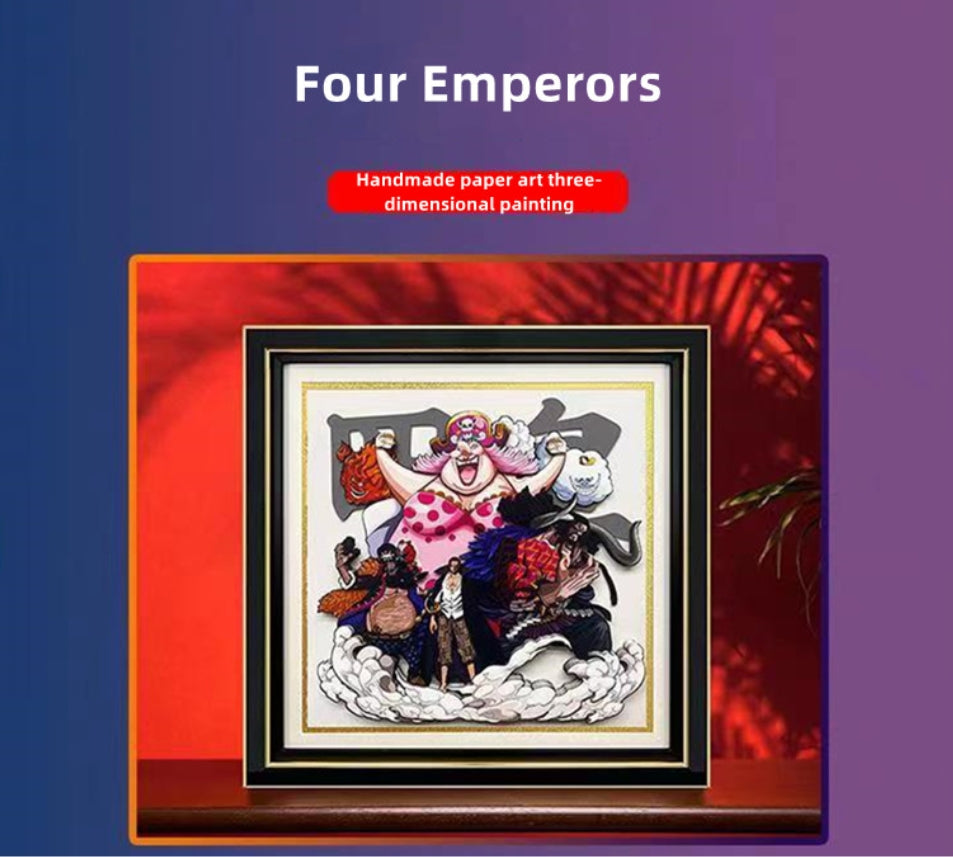 Four Emperors handsome cartoon handicraft 3D drawing