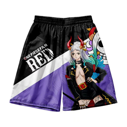 Luffy/Shanks/Law/Hancock/Uta figure printing short sleeve shorts suits