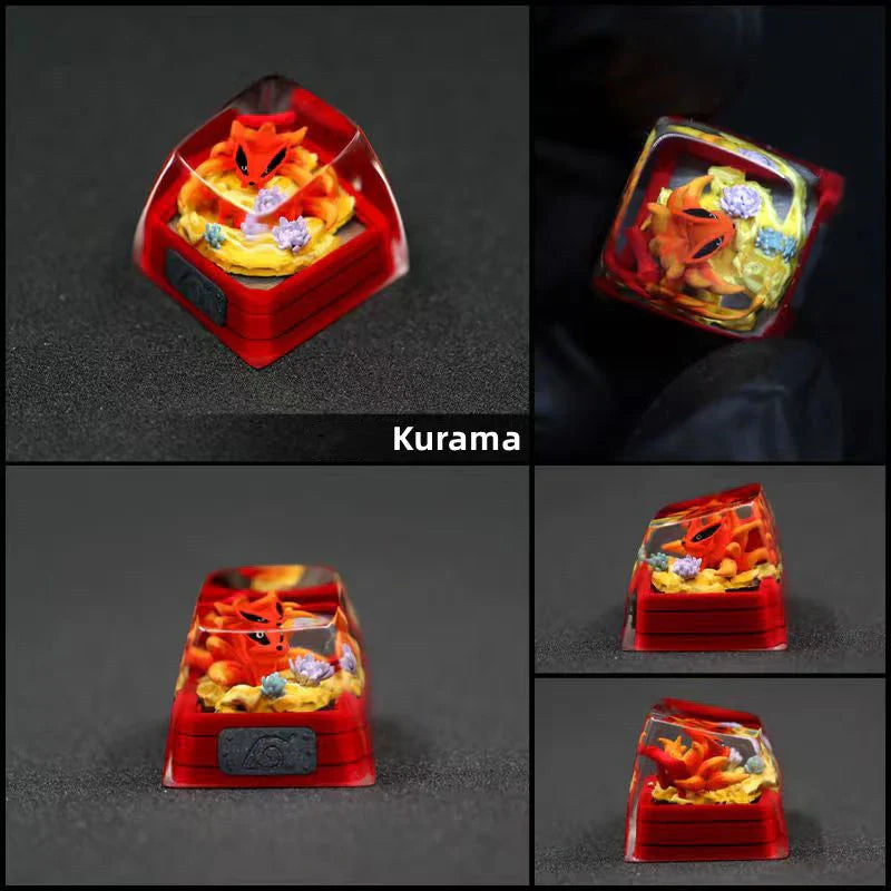 Shuukaku/Kurama/Sharingan handmade transparent resin keycap