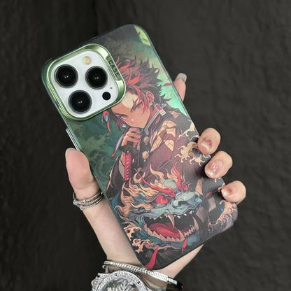 Super handsome cool phone cases with Kamado Tanjirou and Rengoku Kyoujurou patterns