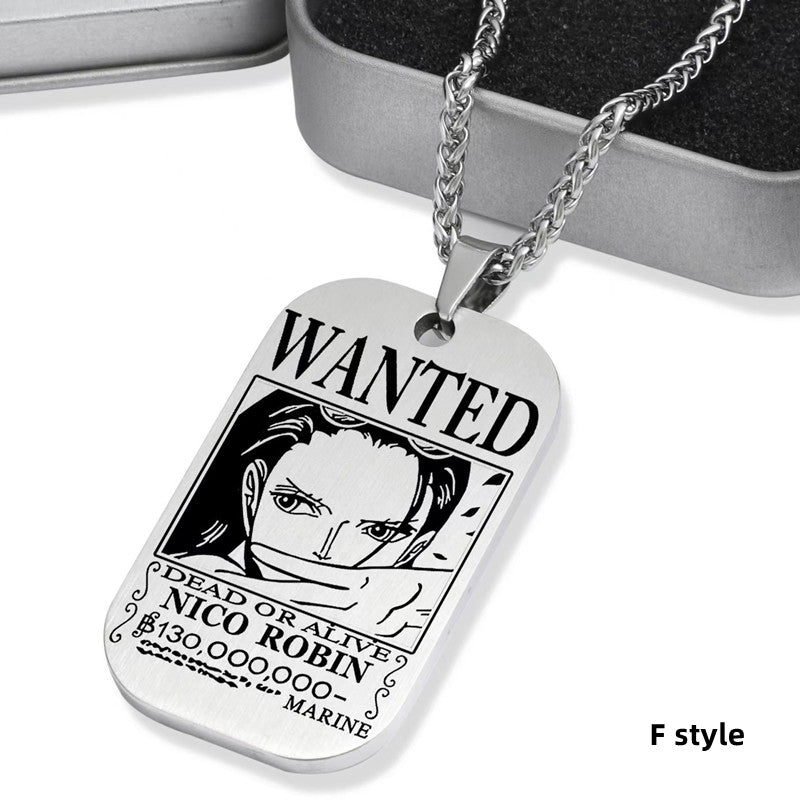 Luffy/Zoro/Nami/Sanji Titanium Character Bounty Necklace