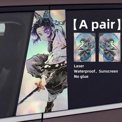 Tanjirou/Nezuko Car column character decoration laser stickers