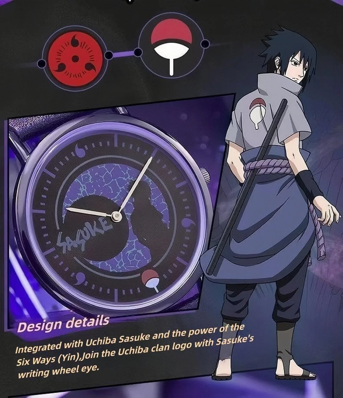 Sasuke/Kakashi/Itachi Men and women's all-purpose quartz watch, 30M waterproof