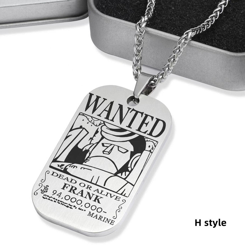 Luffy/Zoro/Nami/Sanji Titanium Character Bounty Necklace