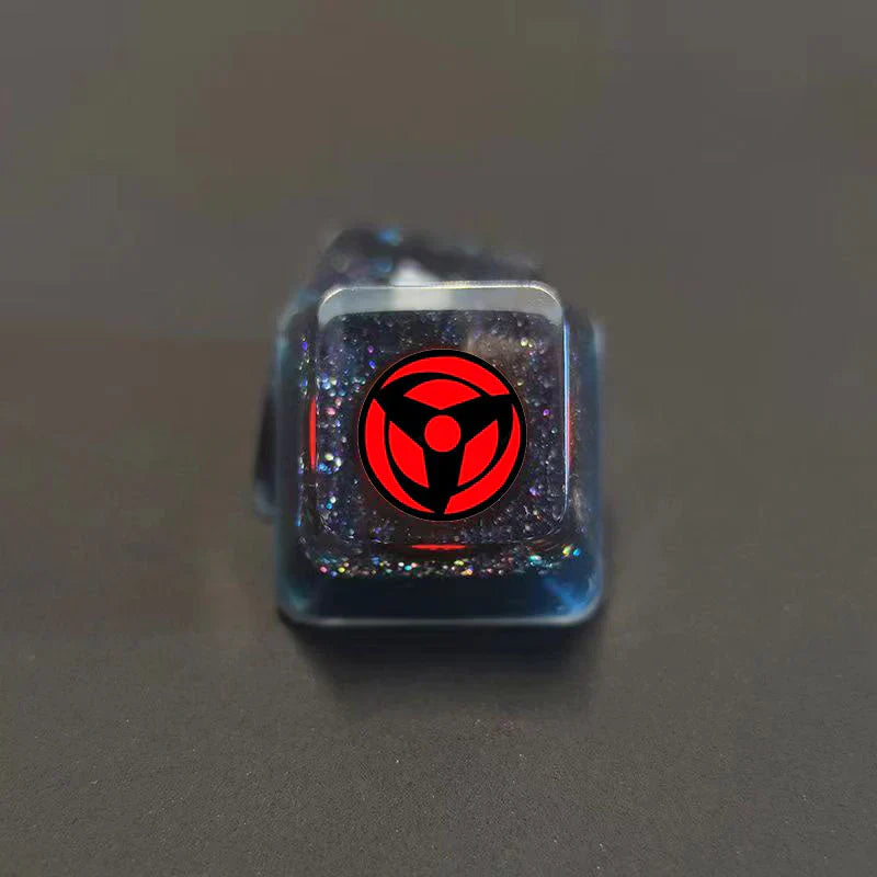 Shuukaku/Kurama/Sharingan handmade transparent resin keycap