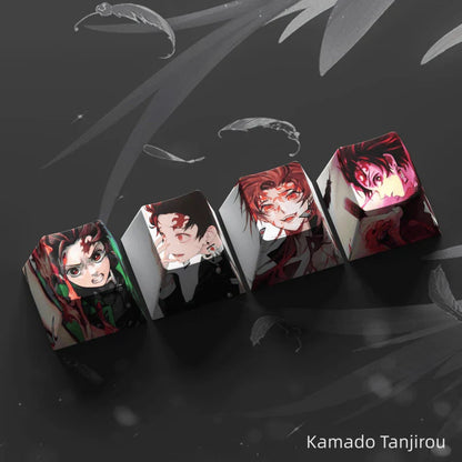 Nezuko/Tanjirou/Tokitou Muichirou Creative transparent cute mechanical keyboard cap