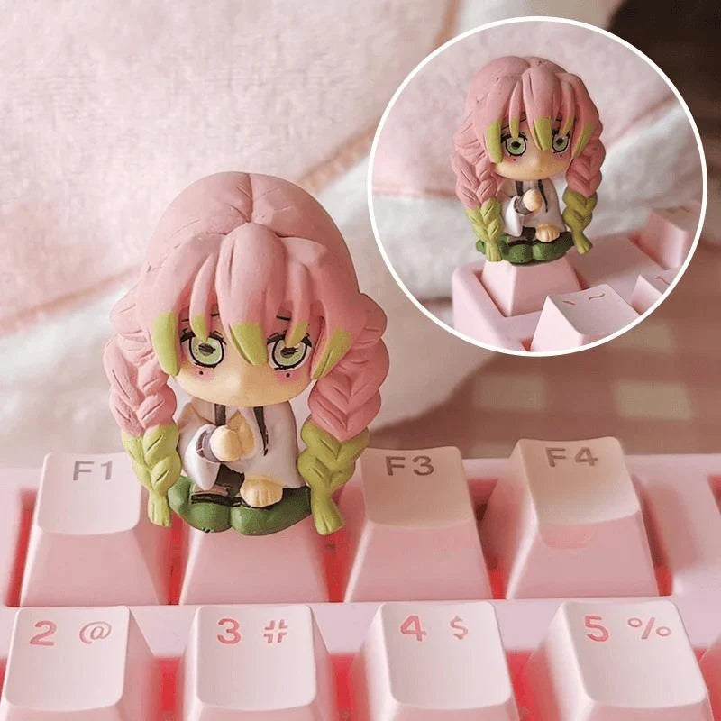 Tanjiro/Nezuko/Kanroji Mitsuri Creative transparent cute mechanical keyboard cap