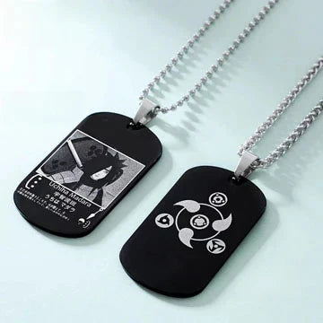 Uzumaki/Sasuke/Kakashi Ninja series handsome necklace with black finish.