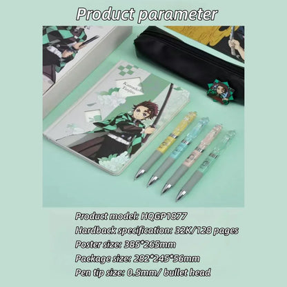 Tanjirou/Nezuko Stationery Set Gift Pack Pen Press Neutral Pen Book sticker High appearance Level Gift Box