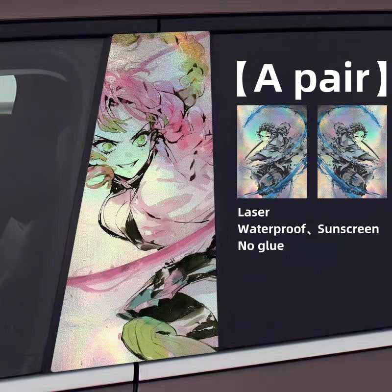 Tanjirou/Nezuko Car column character decoration laser stickers