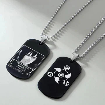 Uzumaki/Sasuke/Kakashi Ninja series handsome necklace with black finish.