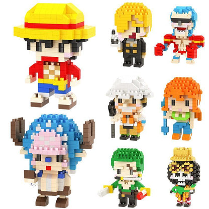 Luffy/Zoro/Sanji Character model building block assembly toy