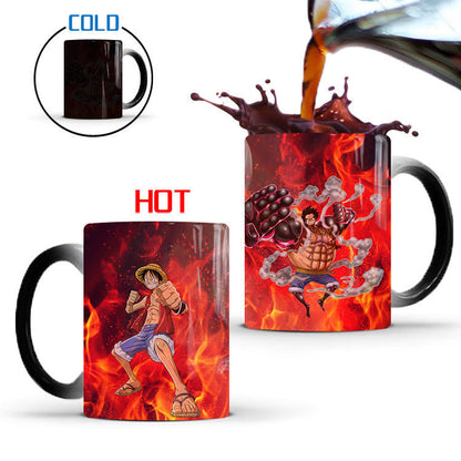 Luffy/Zoro/Chopper ceramic cup that changes color when exposed to heat