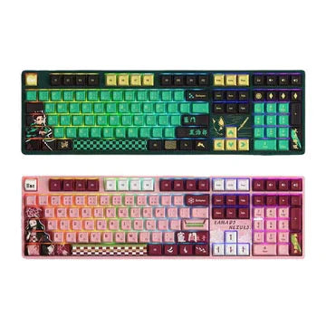 Tanjirou/Nezuko Mechanical Keyboard Three-mode wireless RGB backlit gaming esports Keyboard