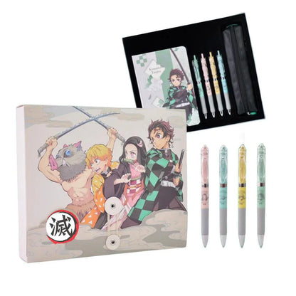 Tanjirou/Nezuko Stationery Set Gift Pack Pen Press Neutral Pen Book sticker High appearance Level Gift Box