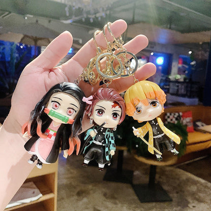 Tanjirou/ Nezuko Hand-held Doll Key Chain Creative Bag Pendant Key Chain