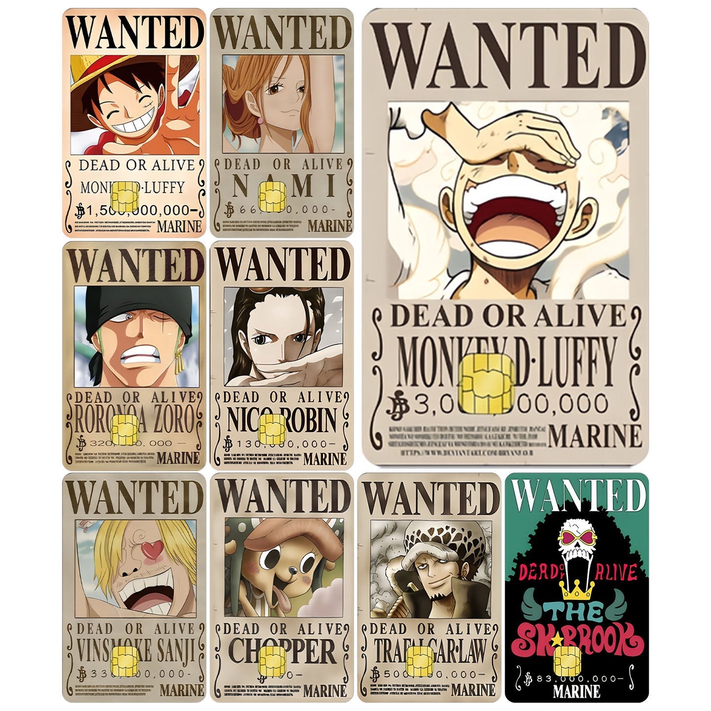 Luffy/Zoro Bank Card Thickened with crystal scrub personalized card stickers