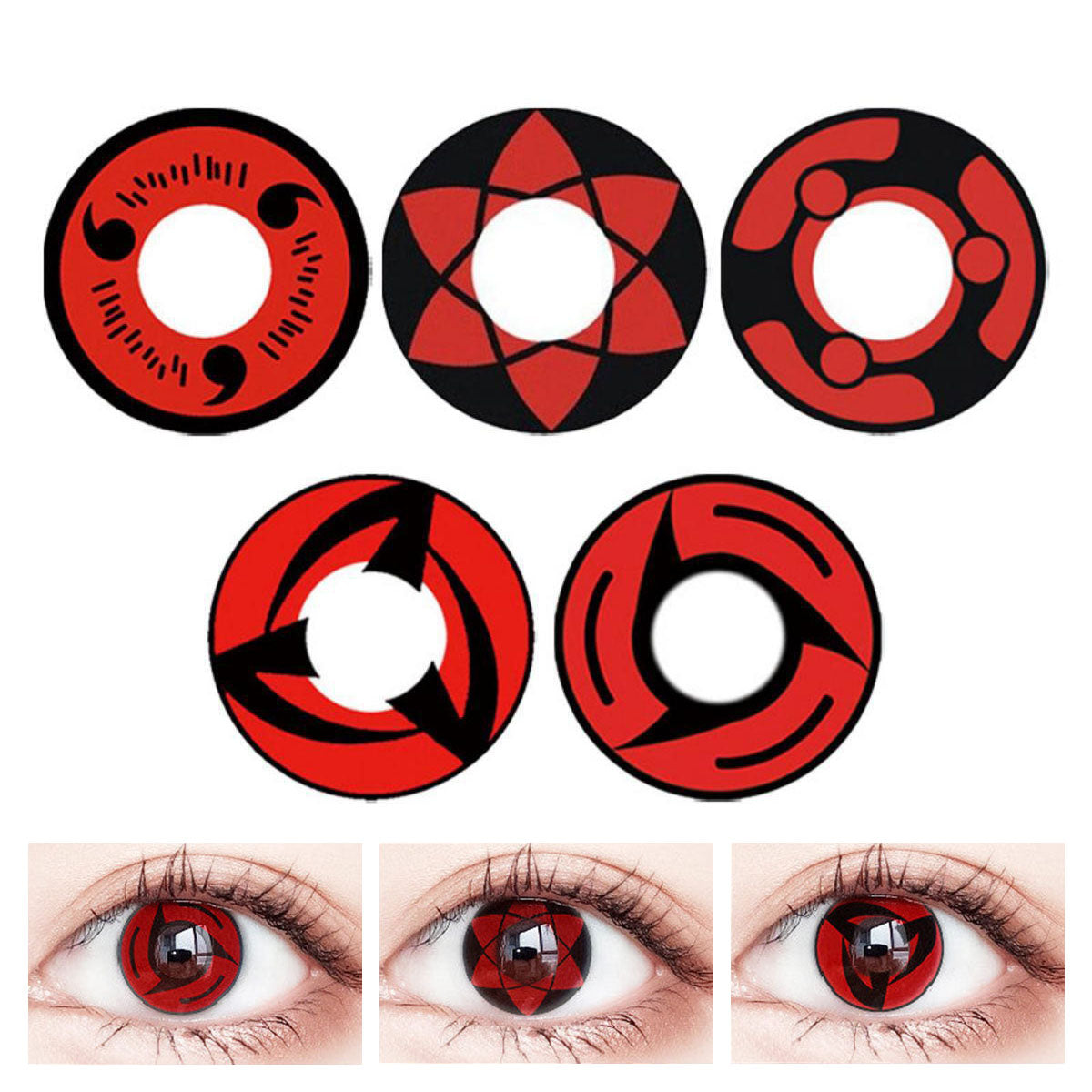 Sasuke/Itachi/Kakashi/Madara Sharingan cool cosplay decoration Beauty pupil Eyes