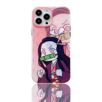 Tanjirou/Nezuko Apple exquisite Trend Silicone Anti-collision phone case