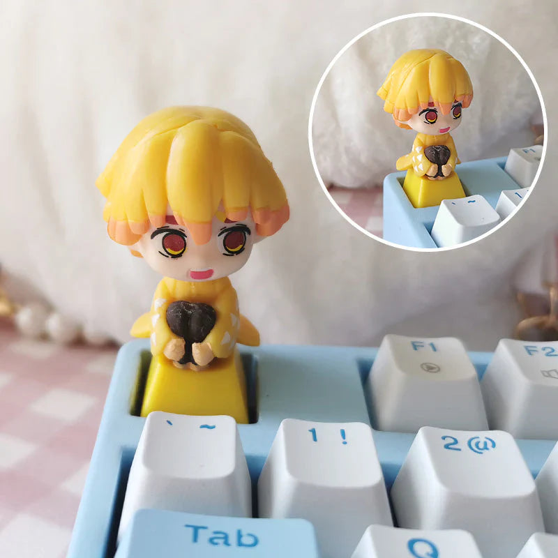 Tanjiro/Nezuko/Kanroji Mitsuri Creative transparent cute mechanical keyboard cap