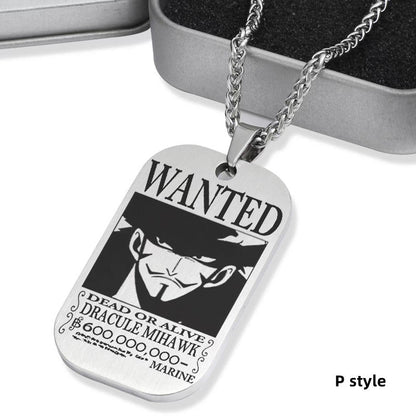 Luffy/Zoro/Nami/Sanji Titanium Character Bounty Necklace