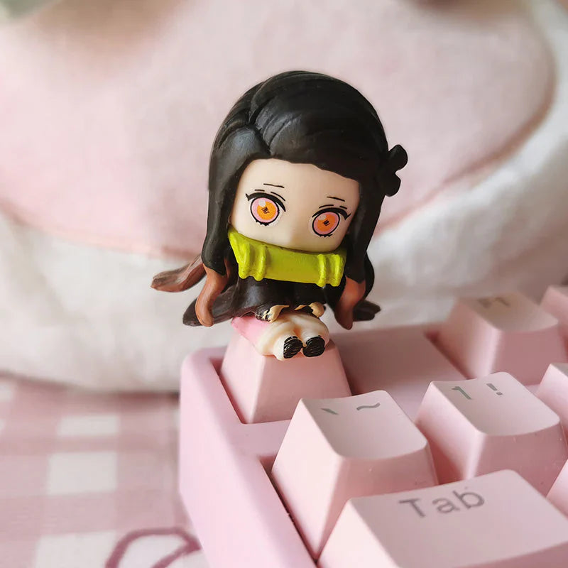 Tanjiro/Nezuko/Kanroji Mitsuri Creative transparent cute mechanical keyboard cap