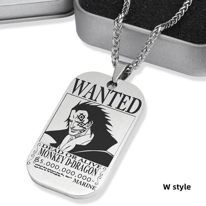 Luffy/Zoro/Nami/Sanji Titanium Character Bounty Necklace