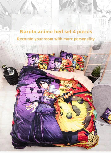 Sasuke role printing handsome cartoon Pure cotton bedding four-piece set