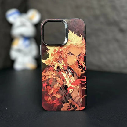 Super handsome cool phone cases with Kamado Tanjirou and Rengoku Kyoujurou patterns