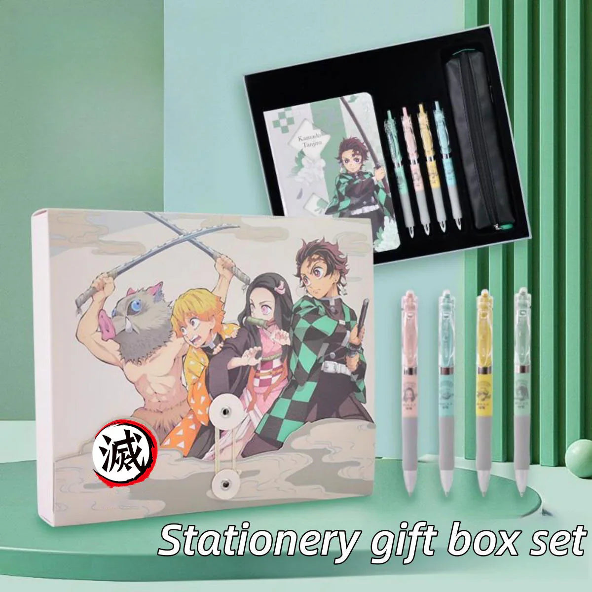 Tanjirou/Nezuko Stationery Set Gift Pack Pen Press Neutral Pen Book sticker High appearance Level Gift Box