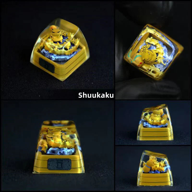 Shuukaku/Kurama/Sharingan handmade transparent resin keycap