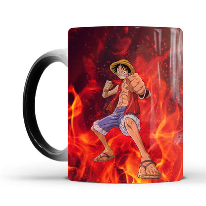 Luffy/Zoro/Chopper ceramic cup that changes color when exposed to heat