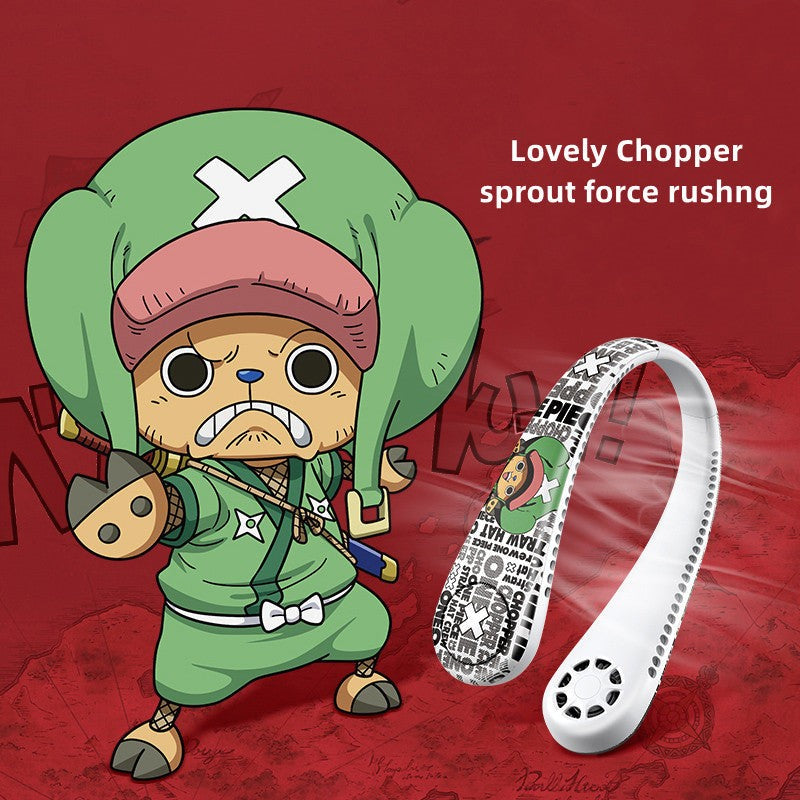 Luffy/Chopper character modeling suspend neck air fan