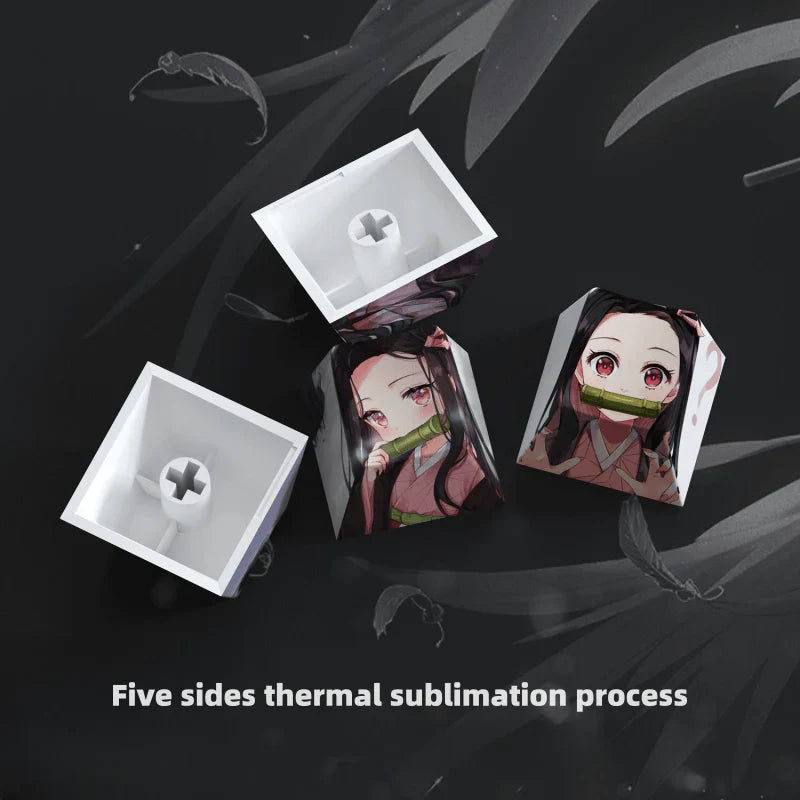 Nezuko/Tanjirou/Tokitou Muichirou Creative transparent cute mechanical keyboard cap