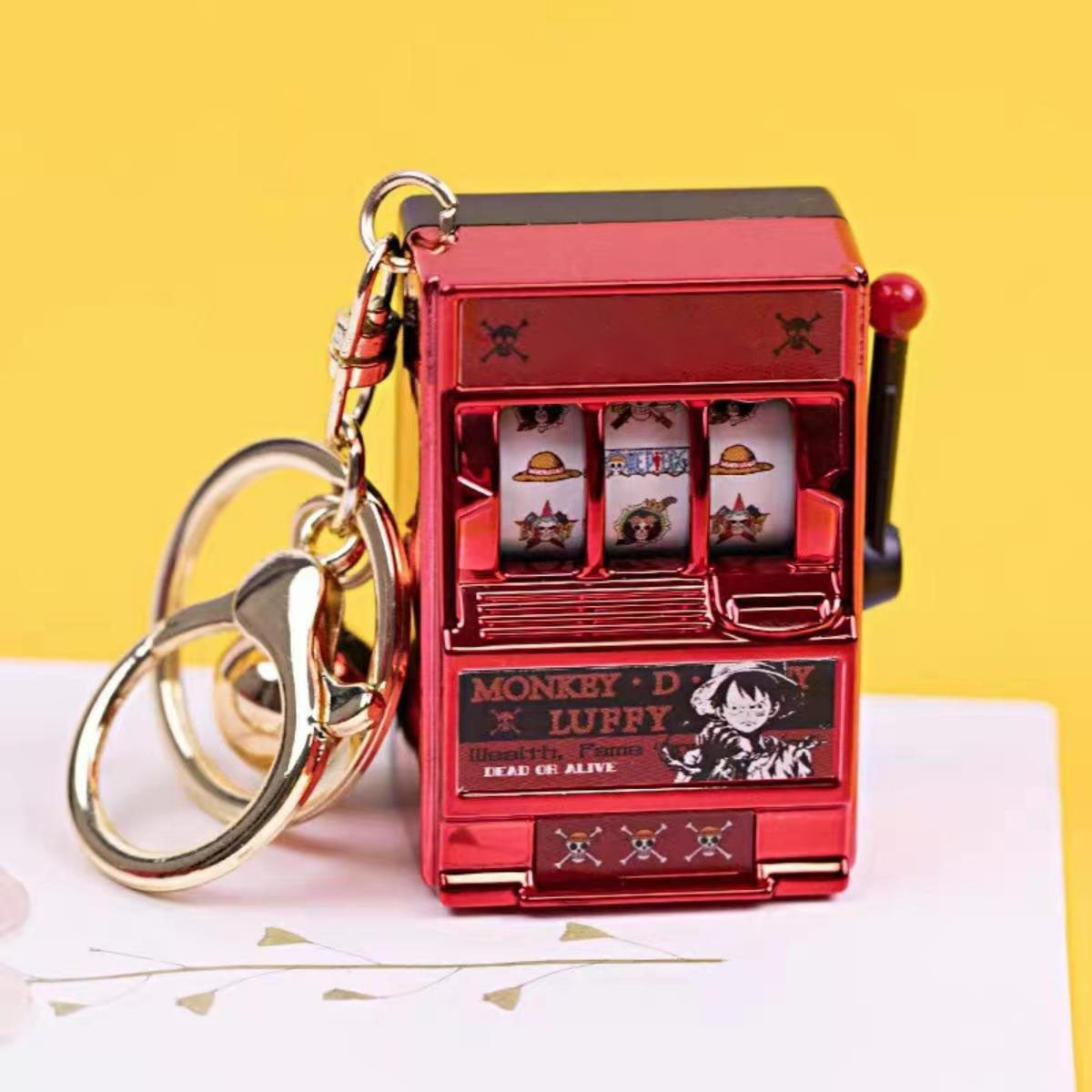 Luffy/Zoro Keychain Rocker Fruit Machine pendant pop-up book Rocker