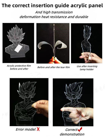 Luffy/Zoro/Sanji Acrylic Panel Character Night Lights