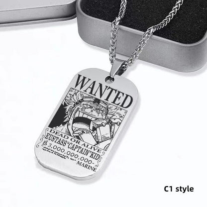 Luffy/Zoro/Nami/Sanji Titanium Character Bounty Necklace