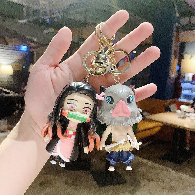 Tanjirou/ Nezuko Hand-held Doll Key Chain Creative Bag Pendant Key Chain