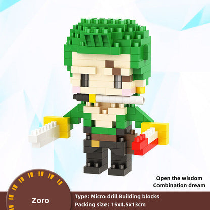 Luffy/Zoro/Sanji Character model building block assembly toy