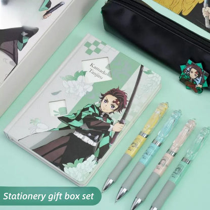 Tanjirou/Nezuko Stationery Set Gift Pack Pen Press Neutral Pen Book sticker High appearance Level Gift Box