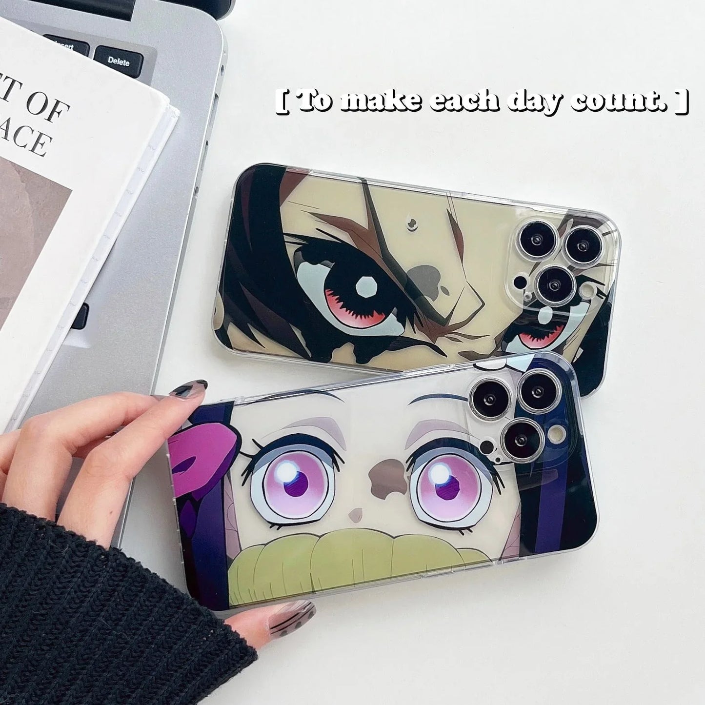 Nezuko/Tanjirou Apple silicone crash-resistant phone case