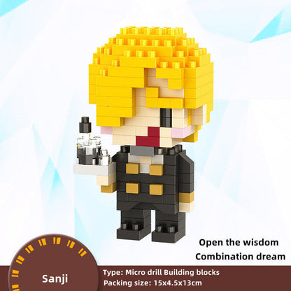 Luffy/Zoro/Sanji Character model building block assembly toy