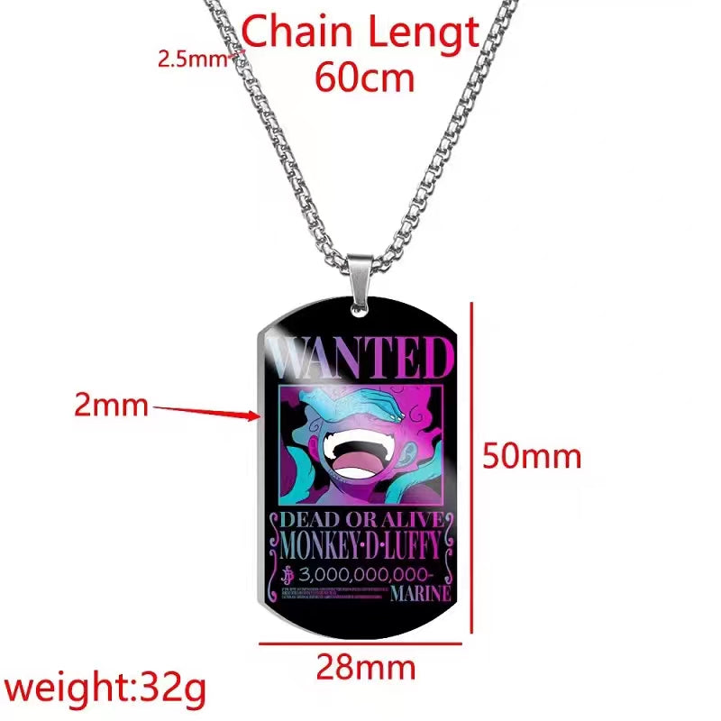 Luffy/Zoro/Chopper/Nami Fashion cool titanium steel metal necklace