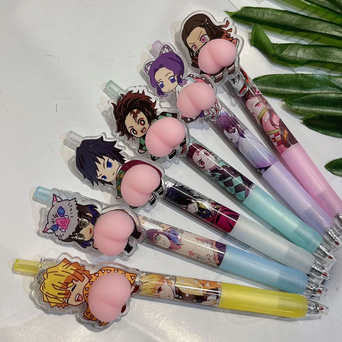 Kamado Tanjirou Cartoon Butt Pen Decompression Pinching Pen Cute Students Press Neuter Pen