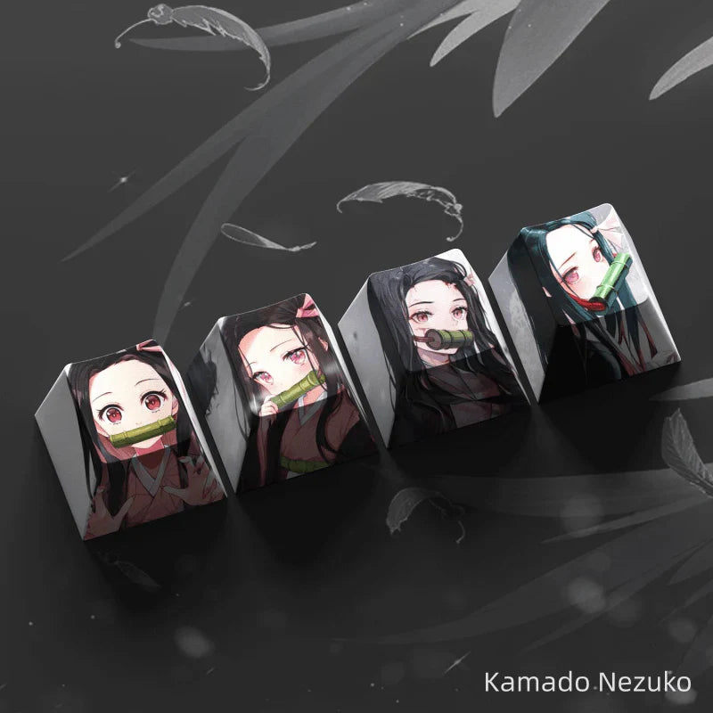 Nezuko/Tanjirou/Tokitou Muichirou Creative transparent cute mechanical keyboard cap