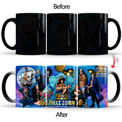 Luffy/Zoro/Chopper ceramic cup that changes color when exposed to heat