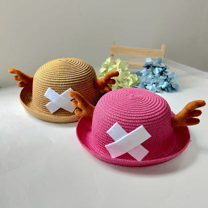 Chopper role logo lovely cartoon cos accessories dome antlers summer sunhat