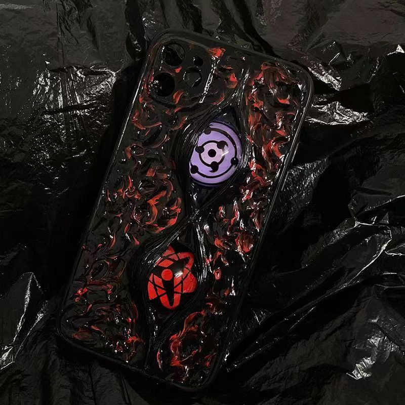 Sasuke Sharingan pure handmade mobile phone case Apple Trend Silicone Anti-collision phone case