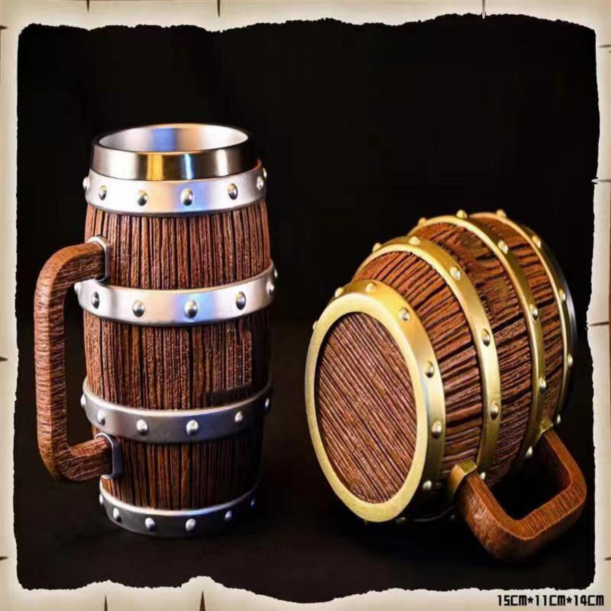 Luffy Oak barrel thermos cup