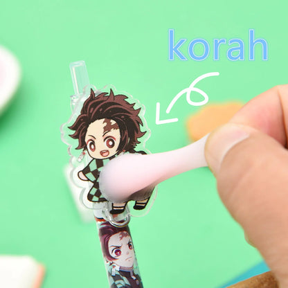 Kamado Tanjirou Cartoon Butt Pen Decompression Pinching Pen Cute Students Press Neuter Pen